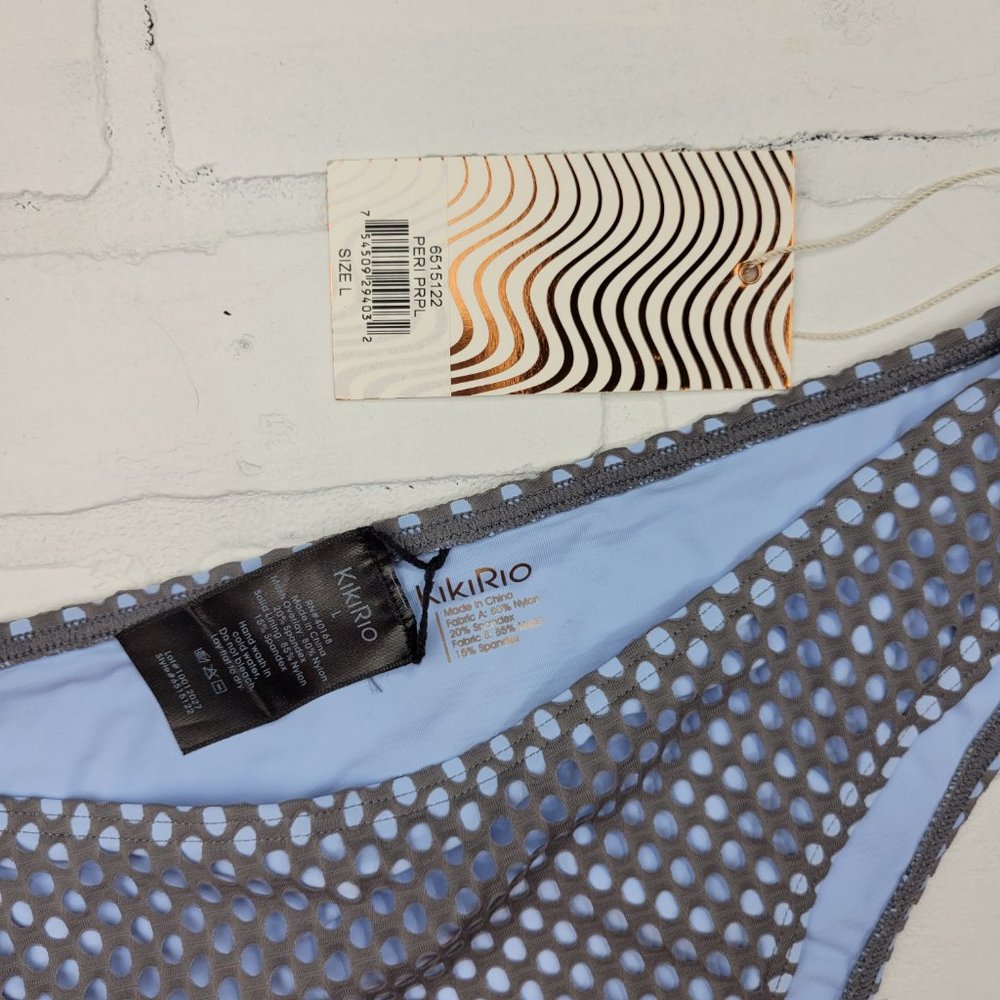 NWT Kikirio | ASOS Bex Low Bikini Bottom Periwinkle Gray Large - Picture 4 of 6